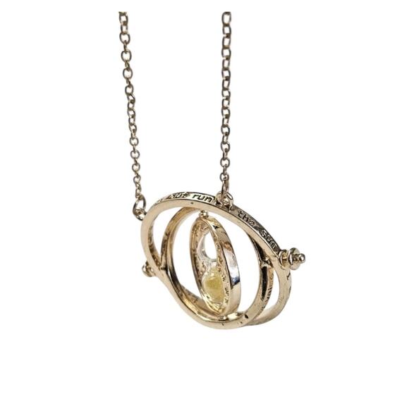 Time Turner Necklace Gold 360 Hourglass Pendant Inspired Harry Potter Hermione - Picture 5 of 5